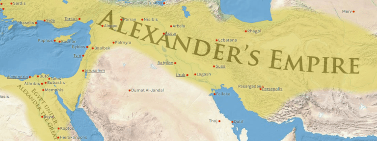 A map of 330 B.C. shows the dominance of Alexander the Great’s empire, as well as the surrounding kingdoms and tribes. (Photo: worldhistory.org)