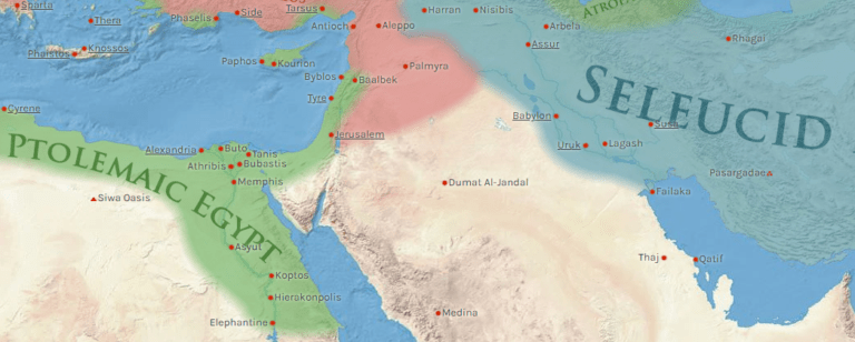 A map of 320 B.C. shows the Kingdom of Judah captured by Ptolemaic Egypt, as well as the surrounding kingdoms and tribes. (Photo: worldhistory.org)