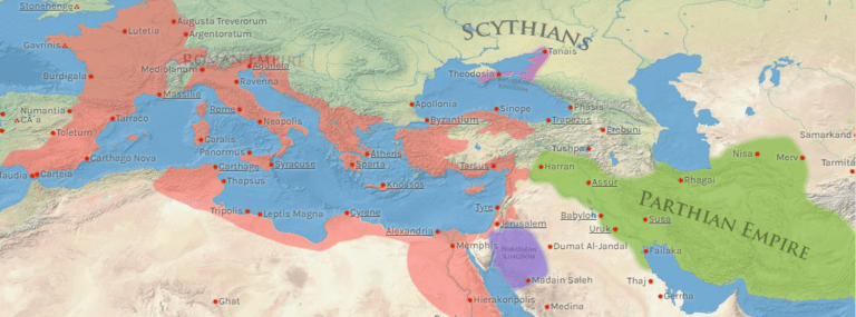 A map of 10 A.D. shows the Kingdom of Judah captured by the Roman Empire, as well as the surrounding kingdoms and tribes. (Photo: worldhistory.org)