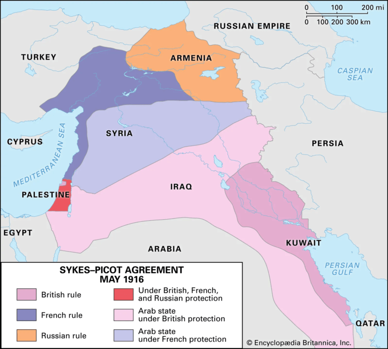 Sykes-Picot Agreement in 1916 (Photo: Encyclopedia Britannica)