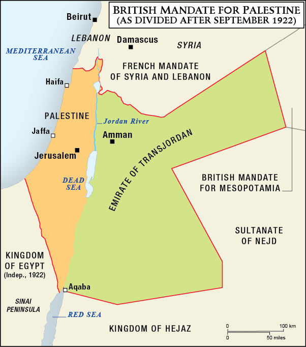 British Mandate for Palestine as Approved by the League of Nations Council (Photo: University of Central Arkansas)