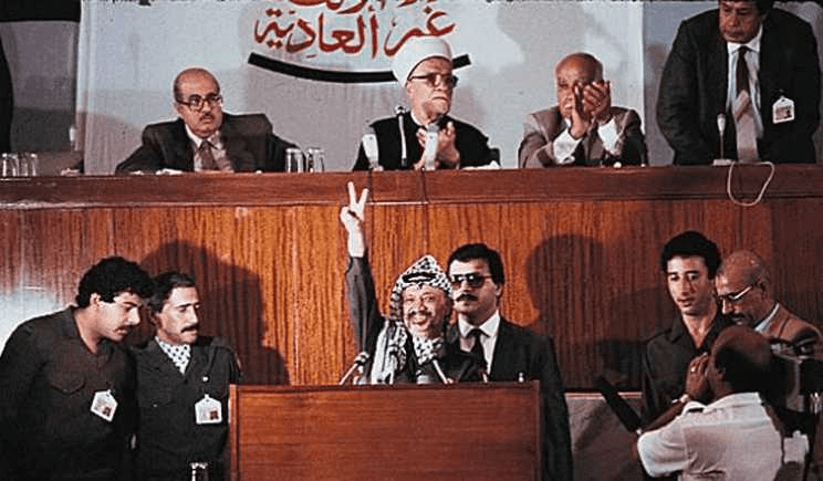 Yasser Arafat’s Declaration of Independence in 1988 (Photo: PNC)