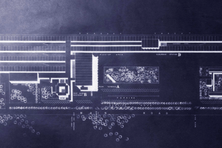 Image 1: Kamalapur Railway Station Site Plan showing preliminary design with barrel vaulted roof