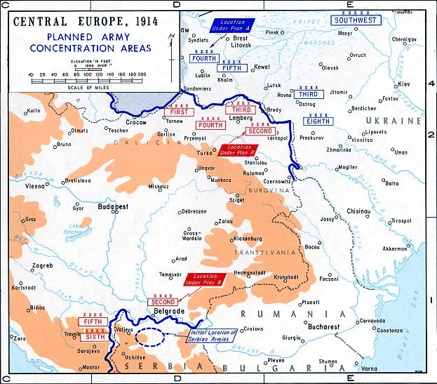 Austro-Hungarian Army Concentration Map (Photo: Department of History, USMA West Point)