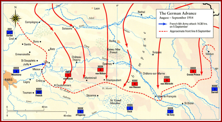 The German Advance in August and September of 1914 (Photo: War Gaming Society)