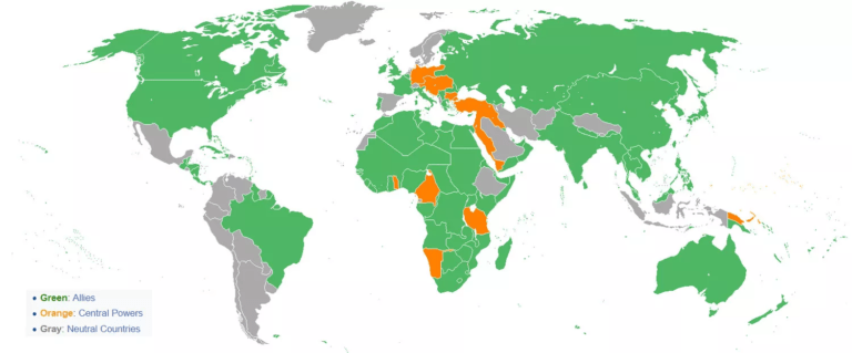 Map of Alliances in World War I (Photo: ThoughtCo.)