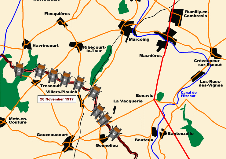 The Battle of Cambrai Map (Photo: Webmatters)