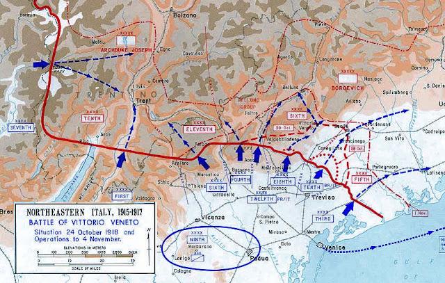 The Battle of Vittorio Veneto Map (Photo: Road to the Great War)