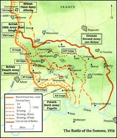 The Battle of the Somme Map (Photo: Geographies of the Western Front)