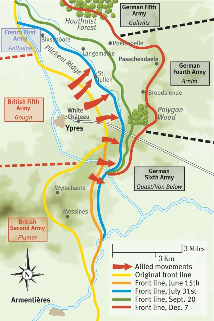 The Battle of Passchendaele Map (Photo: Military History Matters)