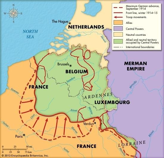 The Second Battle of the Marne Map (Photo: Encyclopedia Britannica)