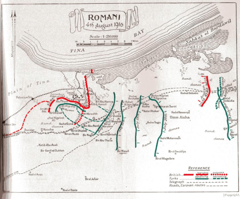 The Battle of Romani Map (Photo: Anzac Memorial)