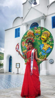 Photo 1: Priota Iftekhar, Miss Landscape International 2018 participant from Bangladesh, in her award-winning national costume